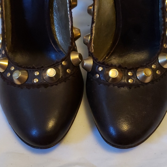 DSQUARED Black Leather Stud Stilettos - Picture 4 of 5
